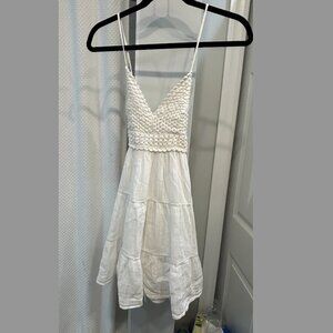 NWT Aerie White Crochet Top Dress